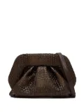 Themoirè woven pleated clutch bag - Brown
