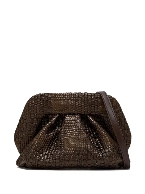 Themoirè woven pleated clutch bag