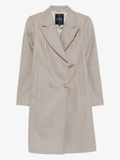 Fay double-breasted clasp coat
