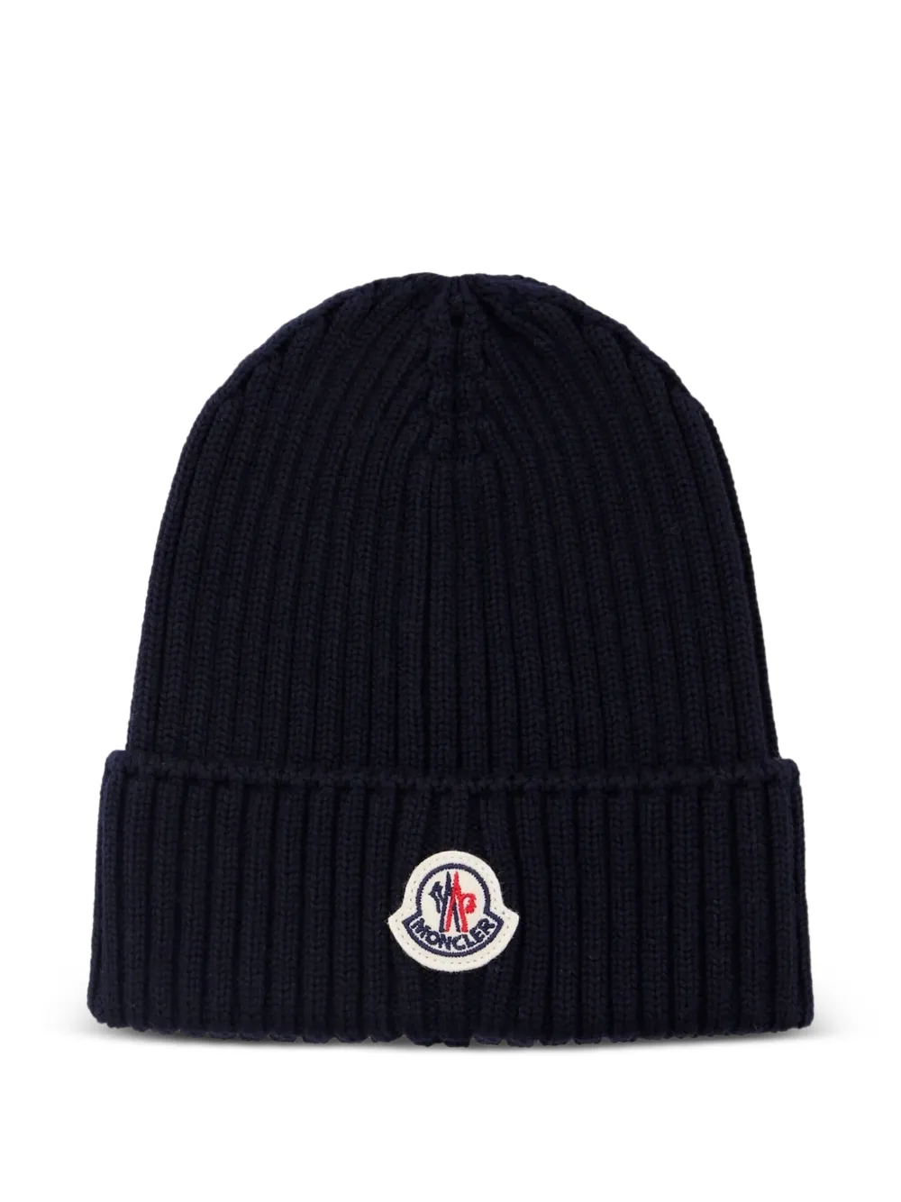 Moncler Enfant Geribbelde muts met logo 742 NAVY BLUE
