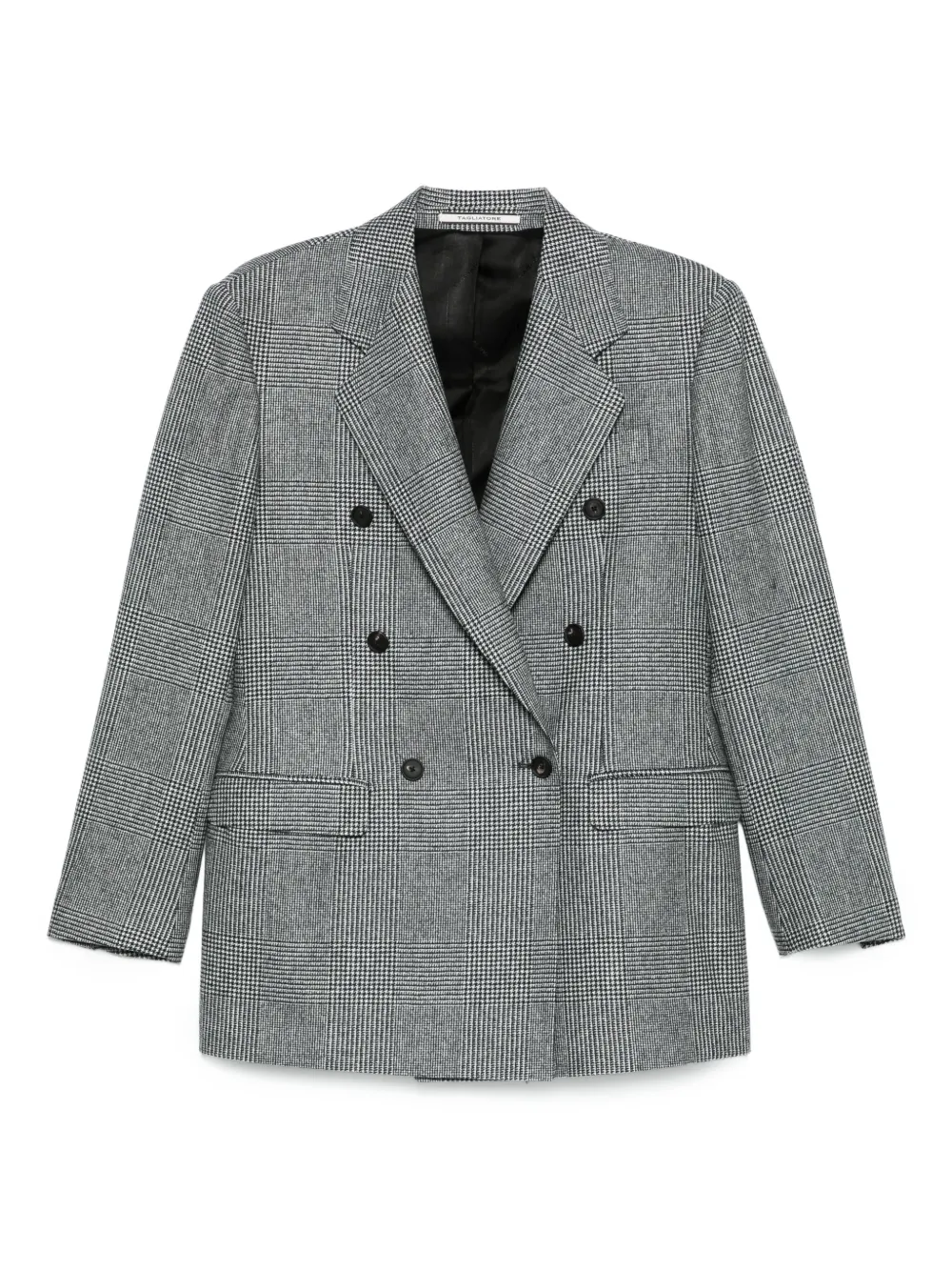 double-breasted checked jacket