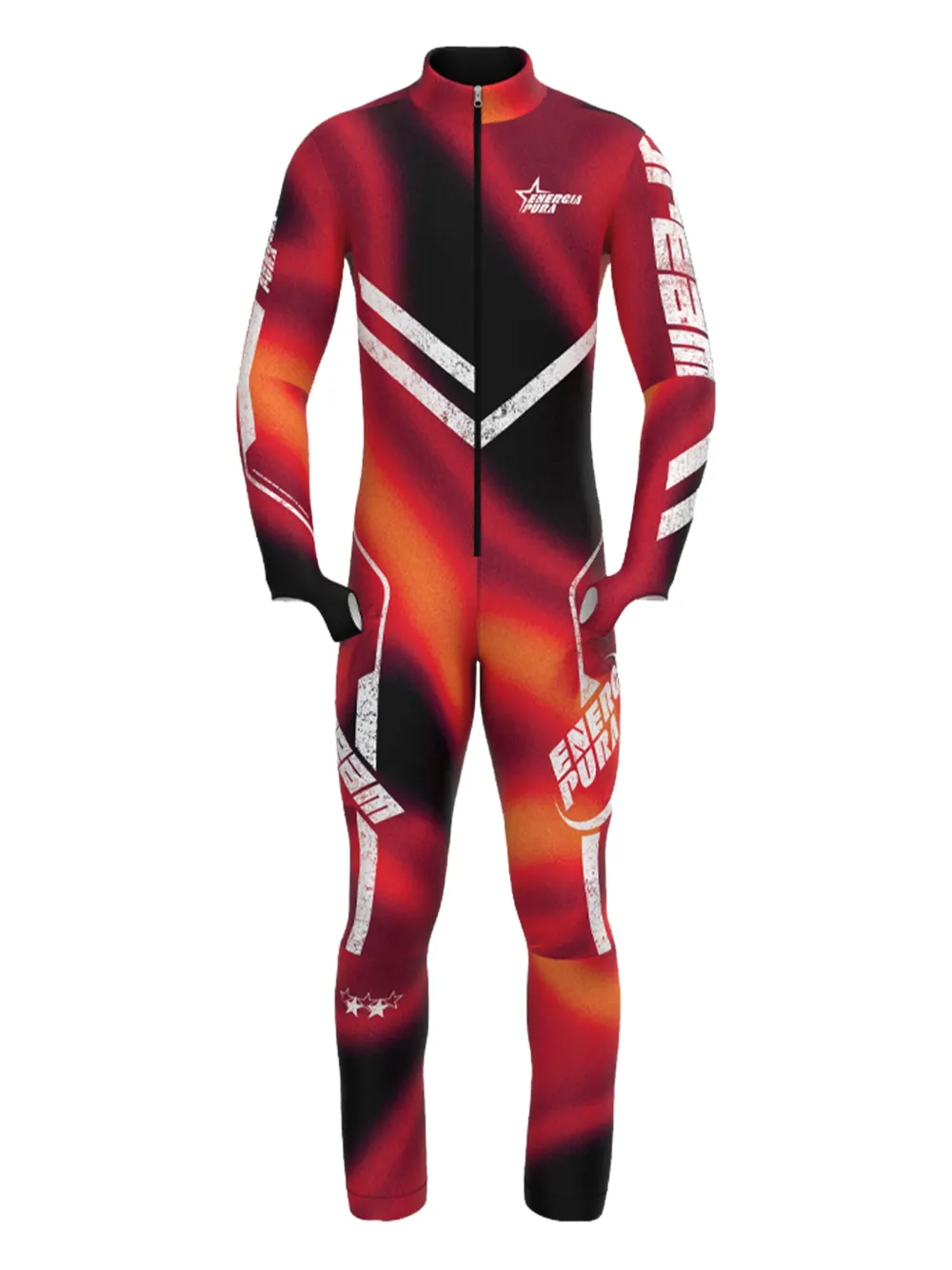 ENERGIA PURA KIDS Racing-Jumpsuit mit Flammen-Print - Rot