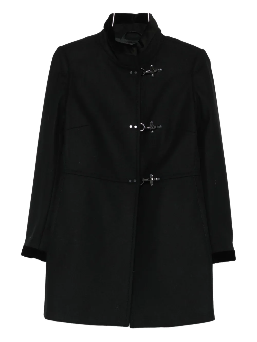 Fay Toggle-fastening Single-breasted Coat In Black