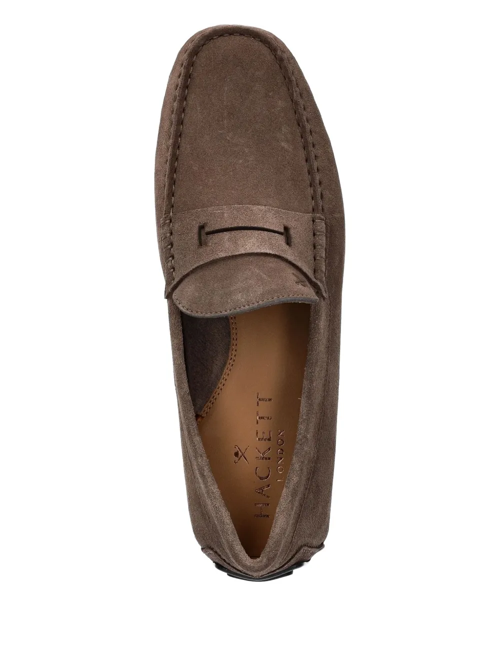 Hackett penny-strap suede loafers Brown