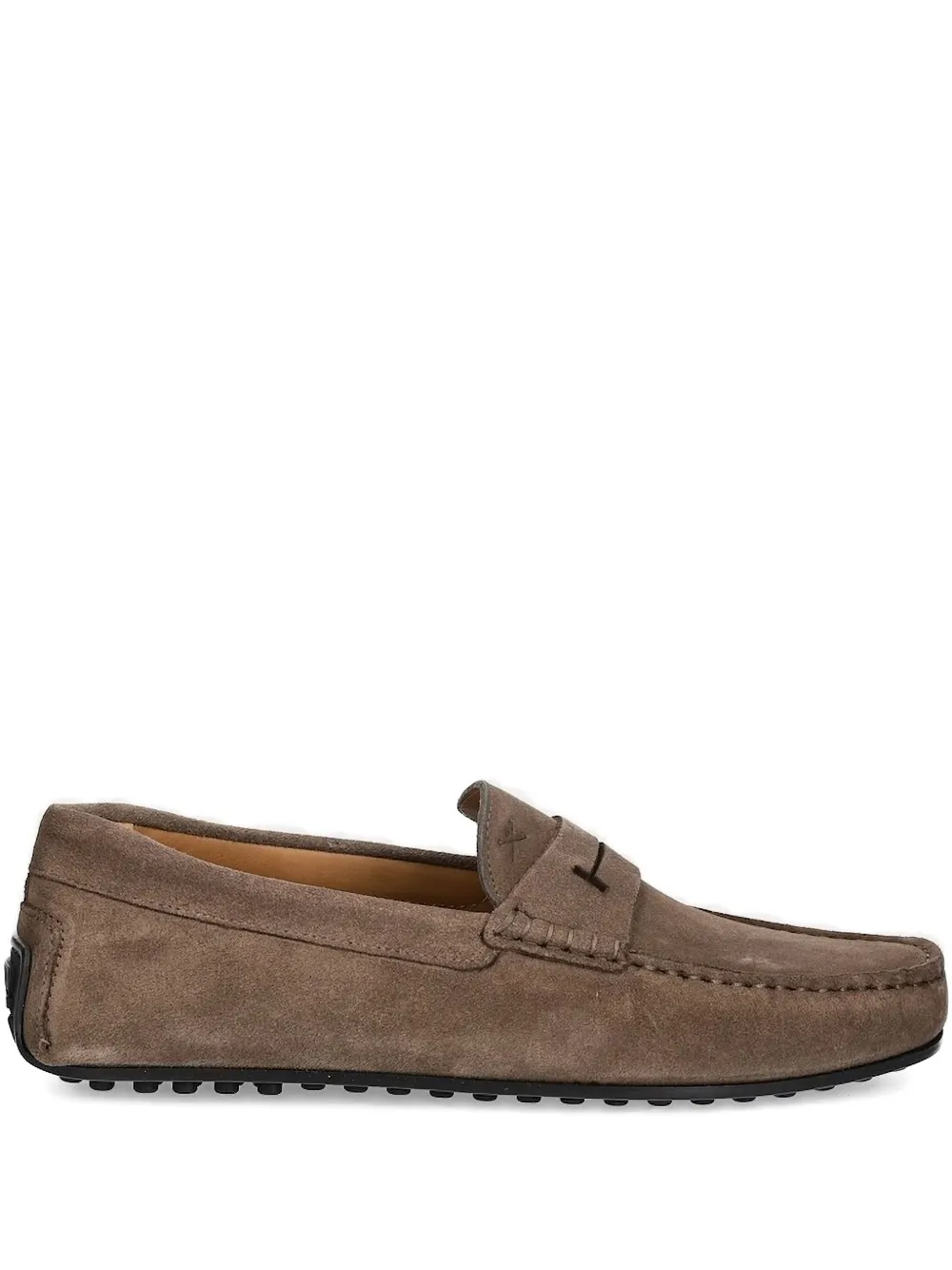 Hackett penny-strap suede loafers Brown