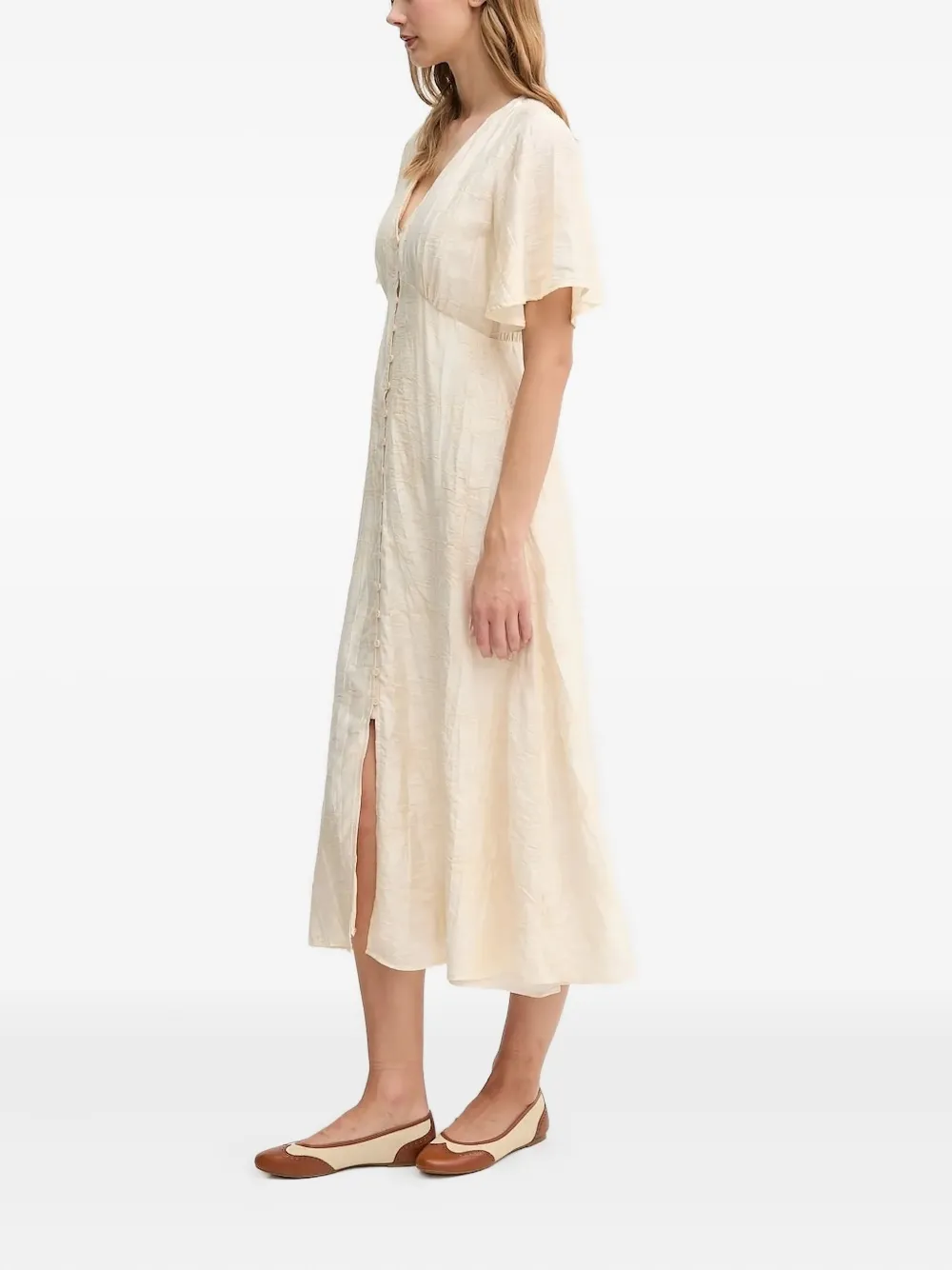 Hoss Intropia Button-front Flared Dress In White