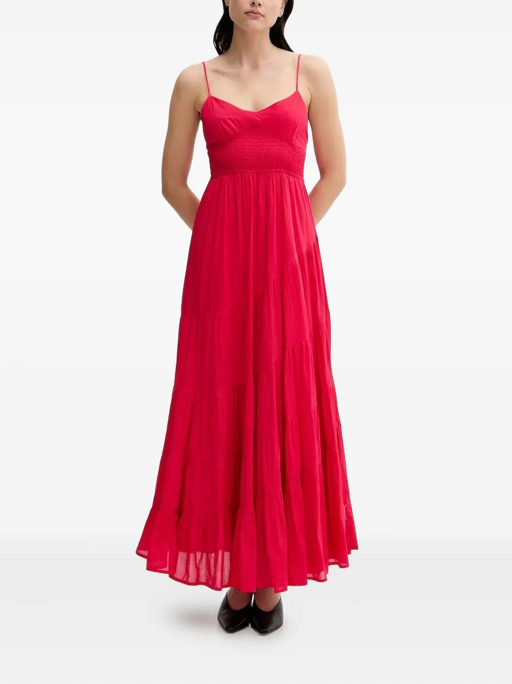 Hoss Intropia April gesmockte gelaagde maxi-jurk - Roze