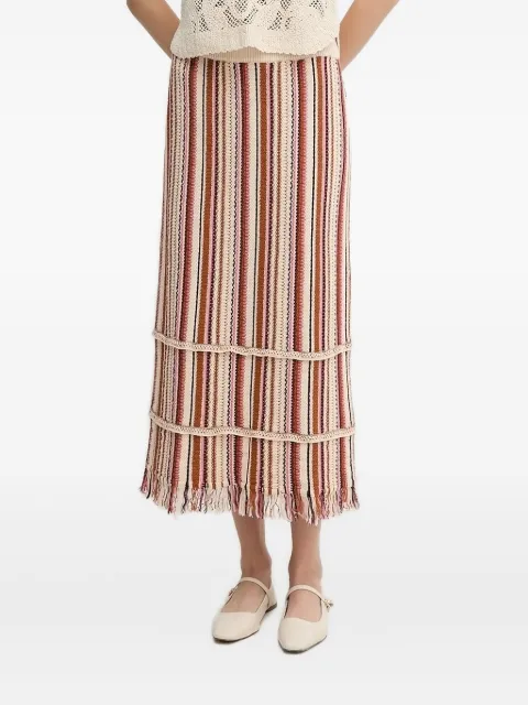 Hoss Intropia striped fringe skirt
