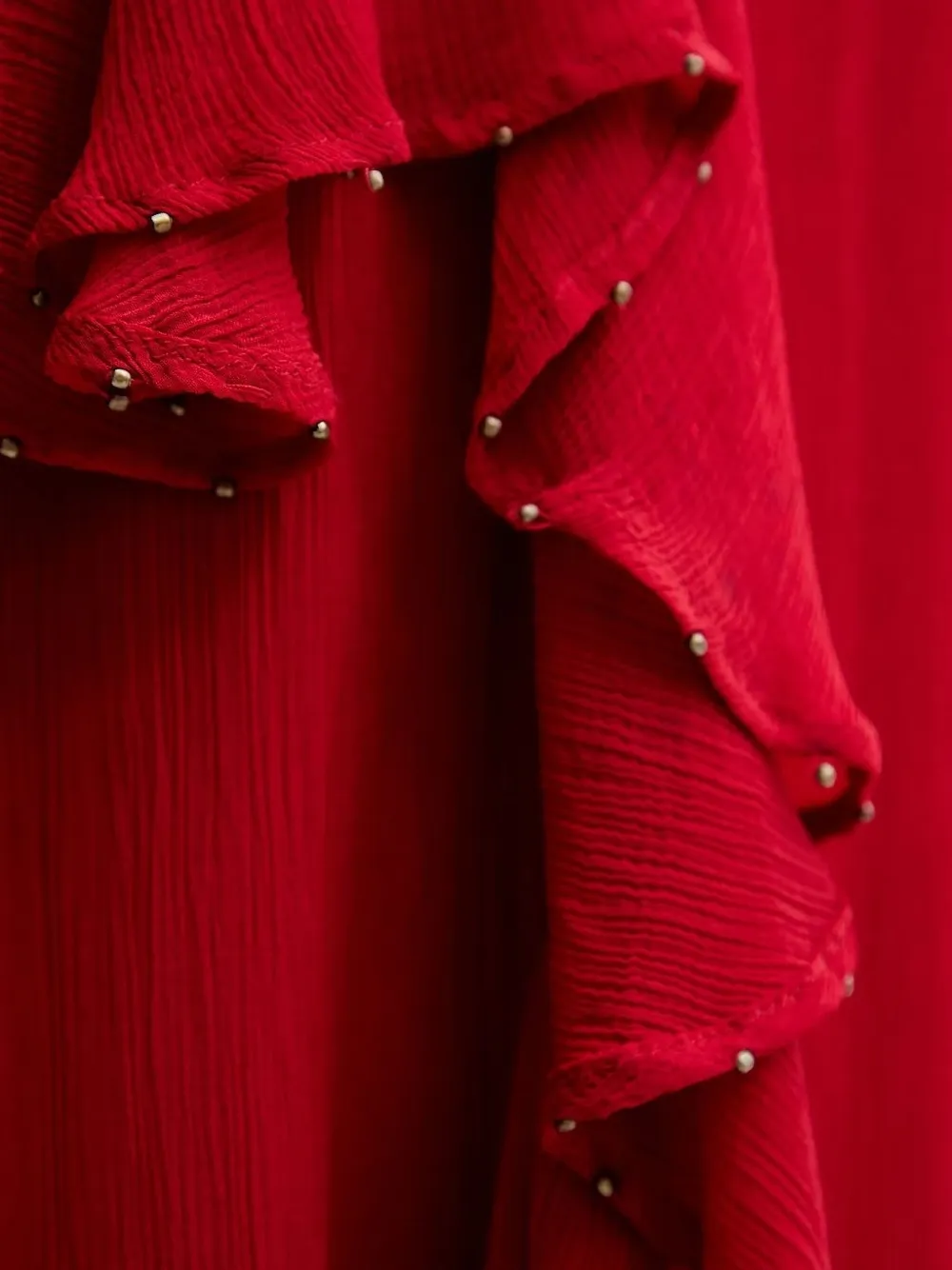 Hoss Intropia Renée ruffled-embellished midi skirt Rood