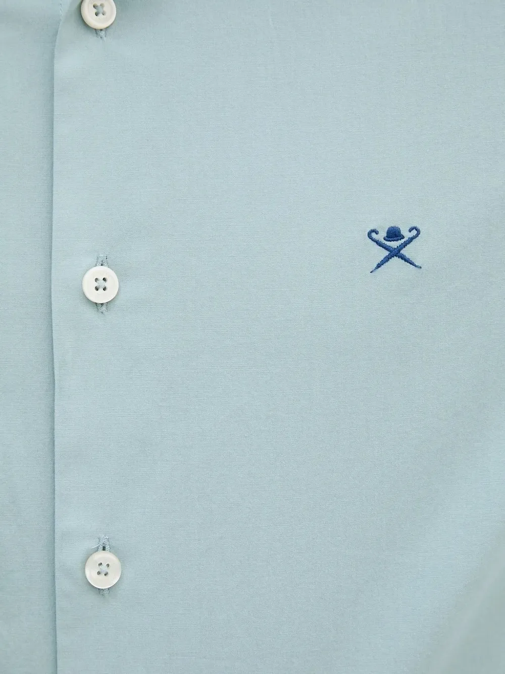 Hackett embroidered-logo long-sleeve shirt Blauw