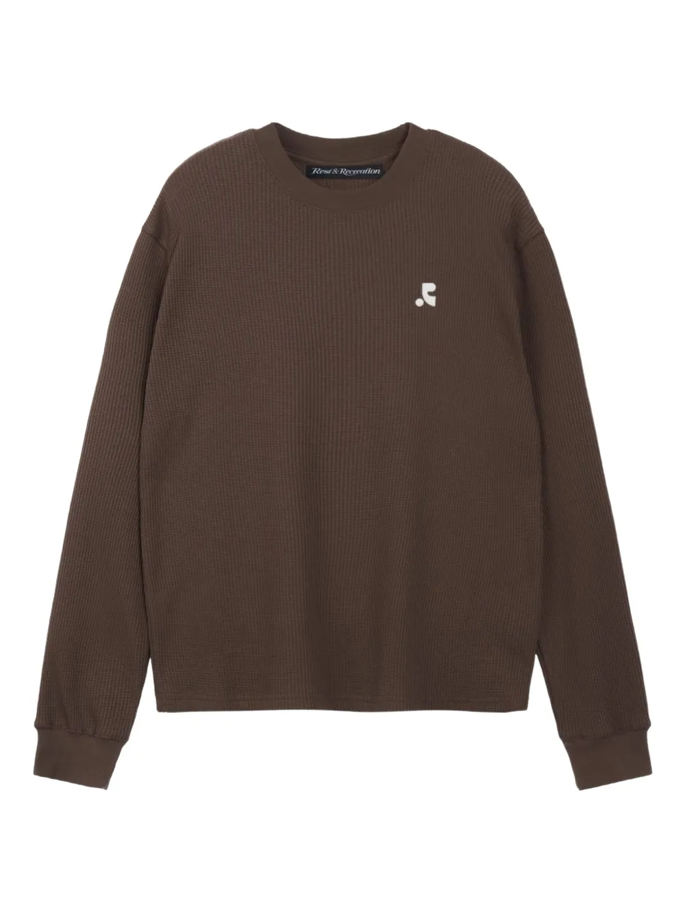 Rest&Recreation waffle crew-neck sweatshirt | Brown | Image 1