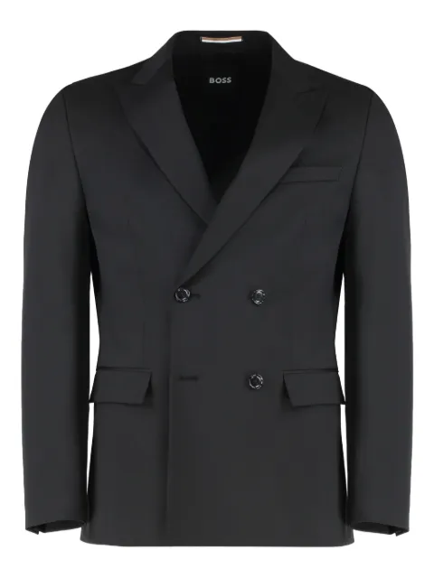 BOSS Houston double-breasted flap-pocket blazer