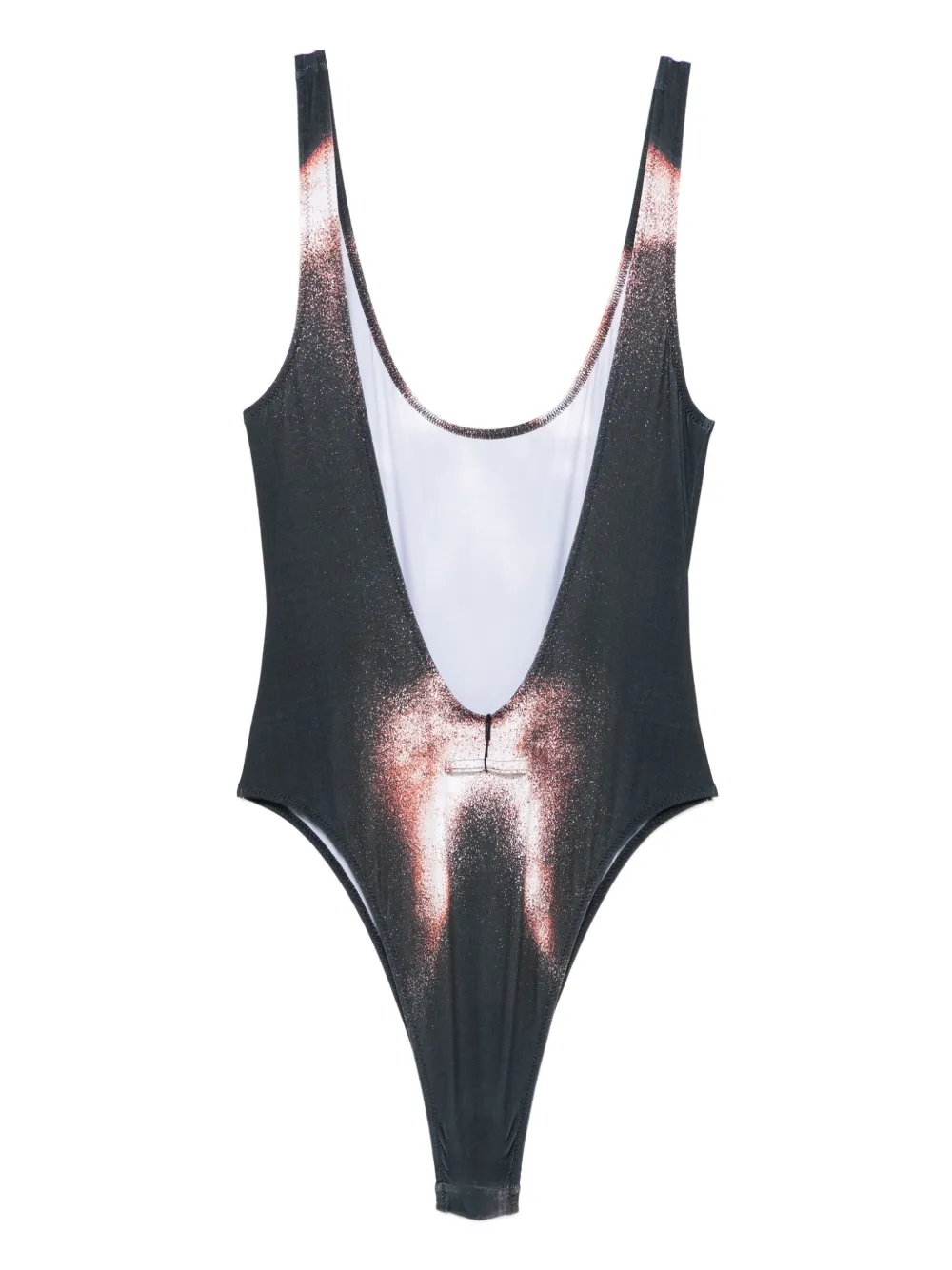 Jean Paul Gaultier body-print swimsuit Zwart