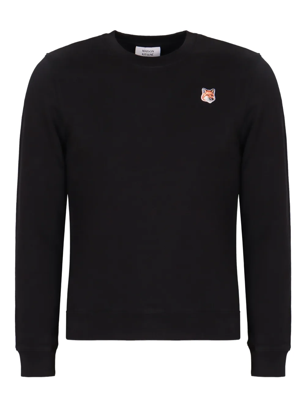 Maison Kitsuné Fox Head-appliqué crew-neck sweatshirt - ブラック Maison Kitsuné Fox Head-appliqué crew-neck sweatshirt - ブラック