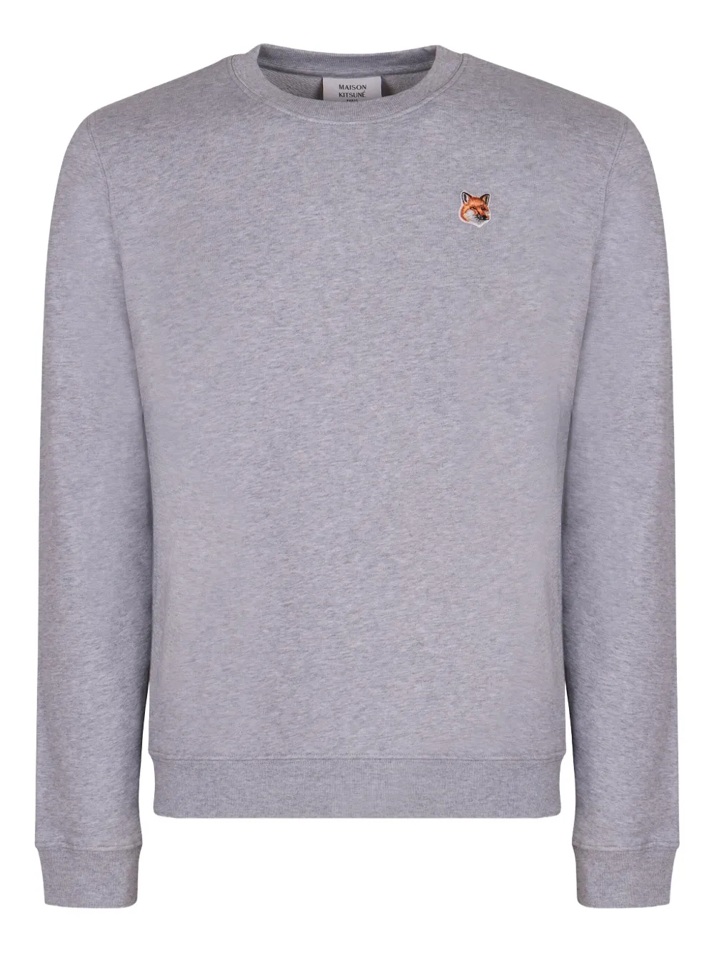 Maison Kitsuné fox-embroidered crew-neck sweatshirt - グレー Maison Kitsuné fox-embroidered crew-neck sweatshirt - グレー