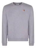 Maison Kitsuné fox-embroidered crew-neck sweatshirt - Grey