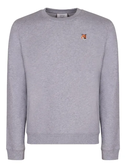 Maison Kitsuné fox-embroidered crew-neck sweatshirt