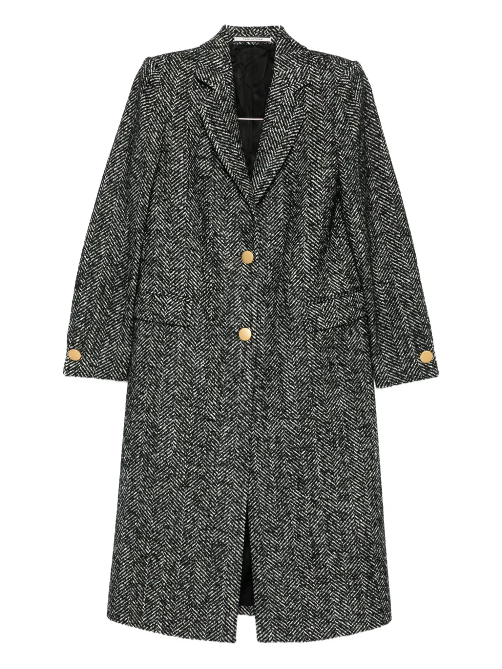 Tagliatore Herringbone Button-detail Coat In Gray
