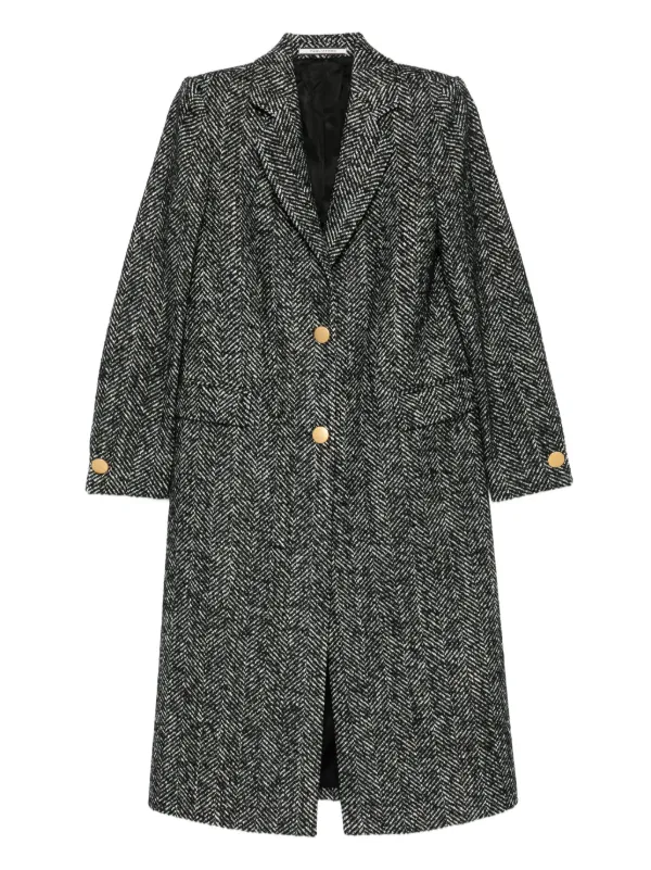 タリアトーレ　ヘリンボーン　ベルテッド　コート　46 Tagliatore ヘリンボーン コート | ブラック | FARFETCH JP