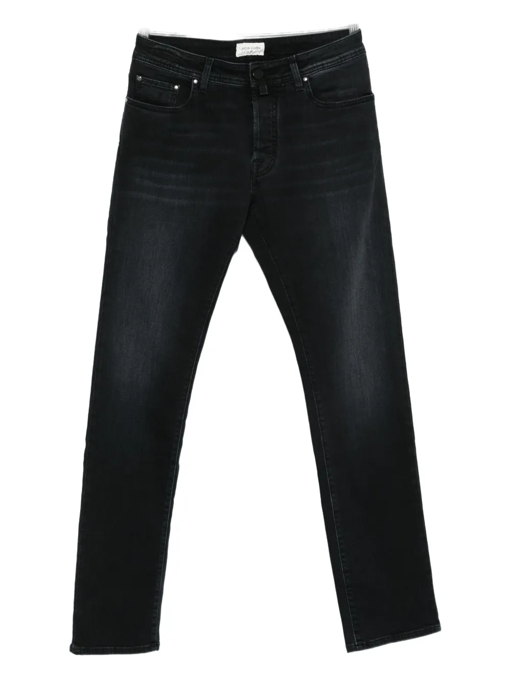 Jacob Cohen Wash-effect Straight-leg Jeans In Black