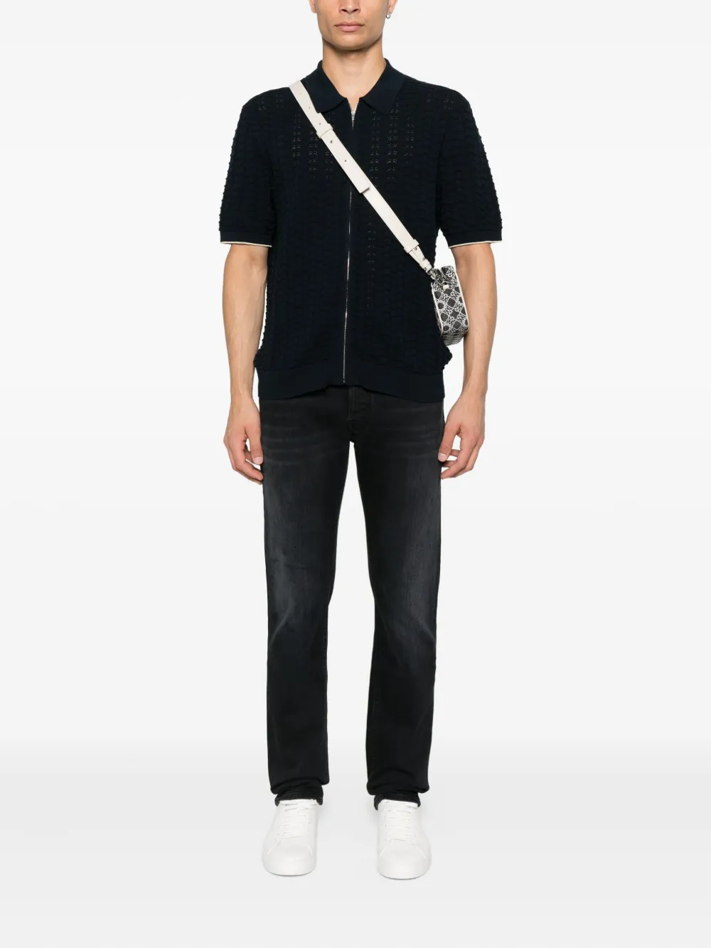 Jacob Cohën Straight jeans met gewassen-effect - Zwart