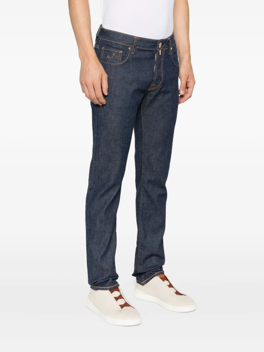 Jacob Cohën contrast-stitch jeans Blauw