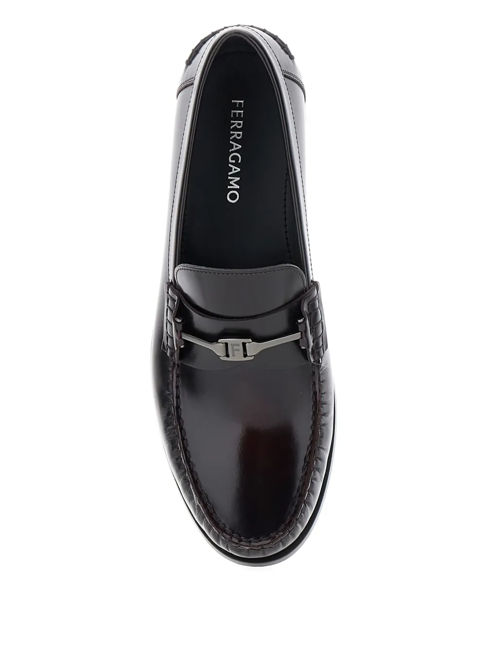 Ferragamo hardware-detail loafers Black