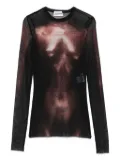 Jean Paul Gaultier mesh body-print top - Black