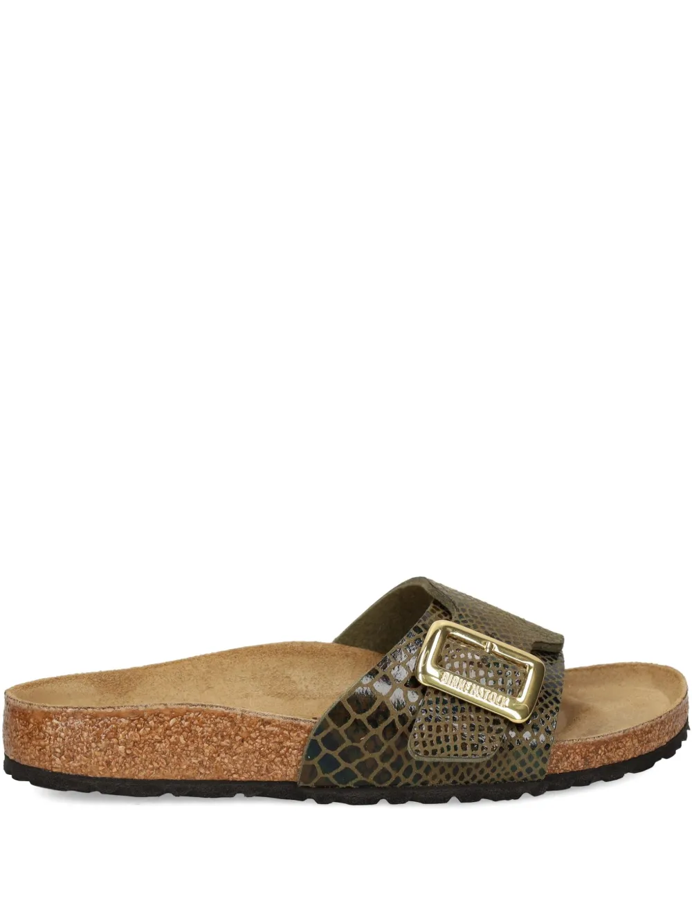 Birkenstock snakeskin buckle sandals Green
