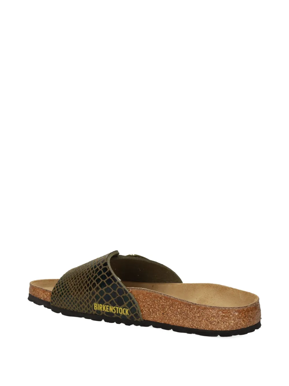 Birkenstock snakeskin buckle sandals Green