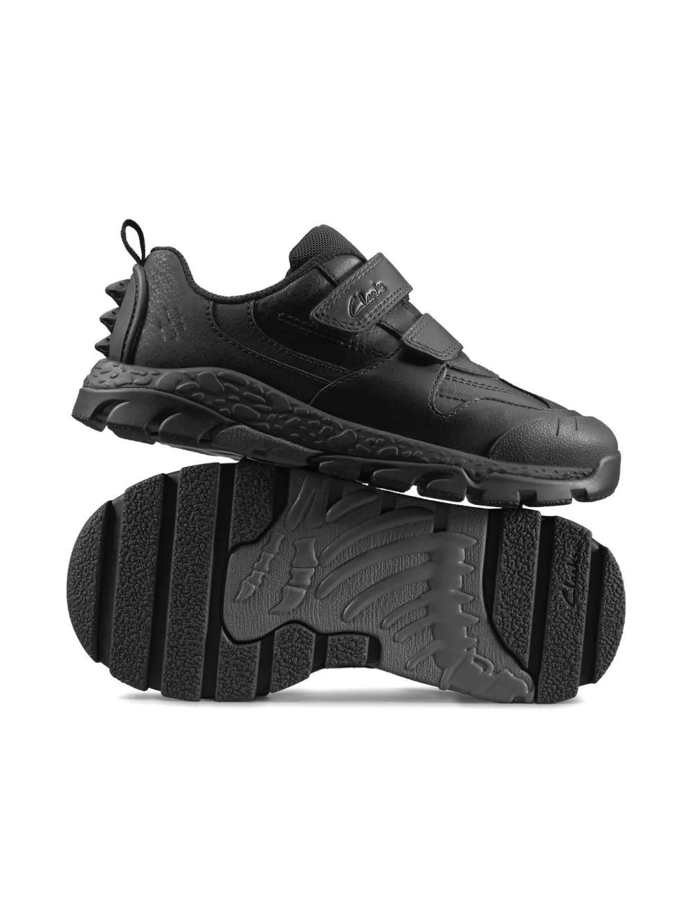 Clarks Kids Steggy 2 Pace spike-detail touch-strap sneakers Black