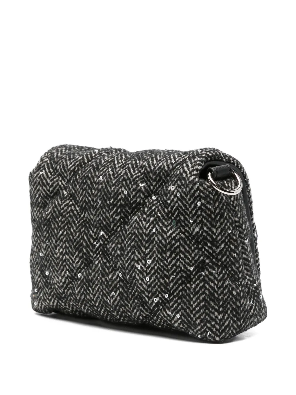 LIU JO herringbone sequin shoulder bag - Zwart