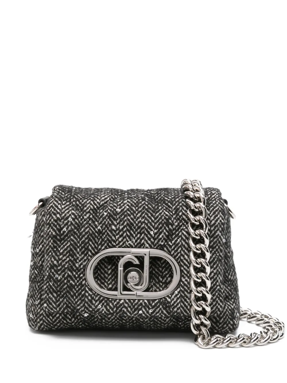 herringbone sequin shoulder bag