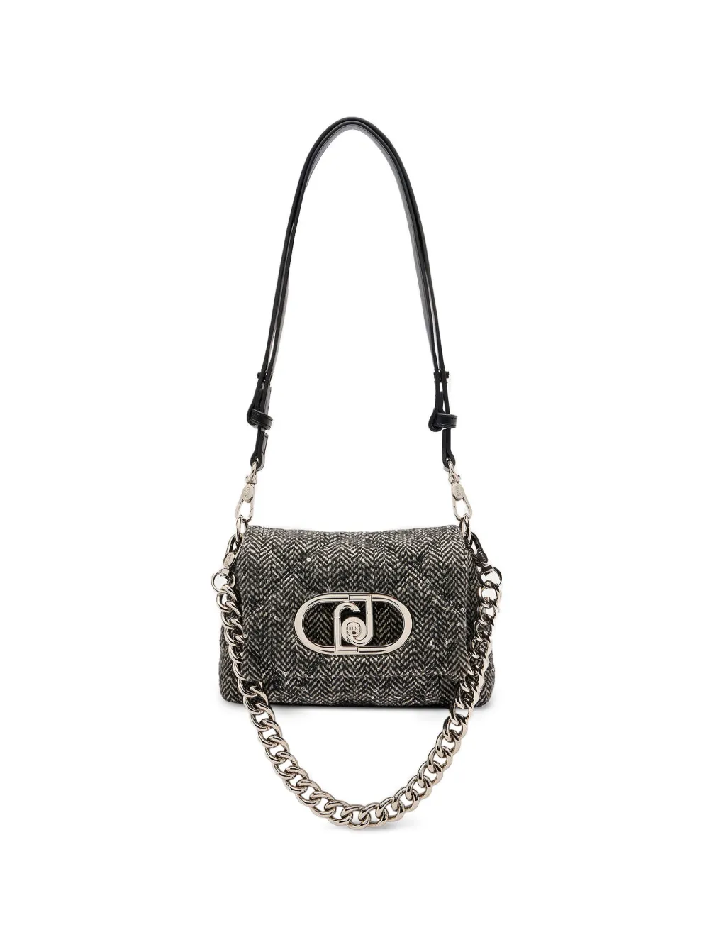 LIU JO herringbone sequin shoulder bag - Nero