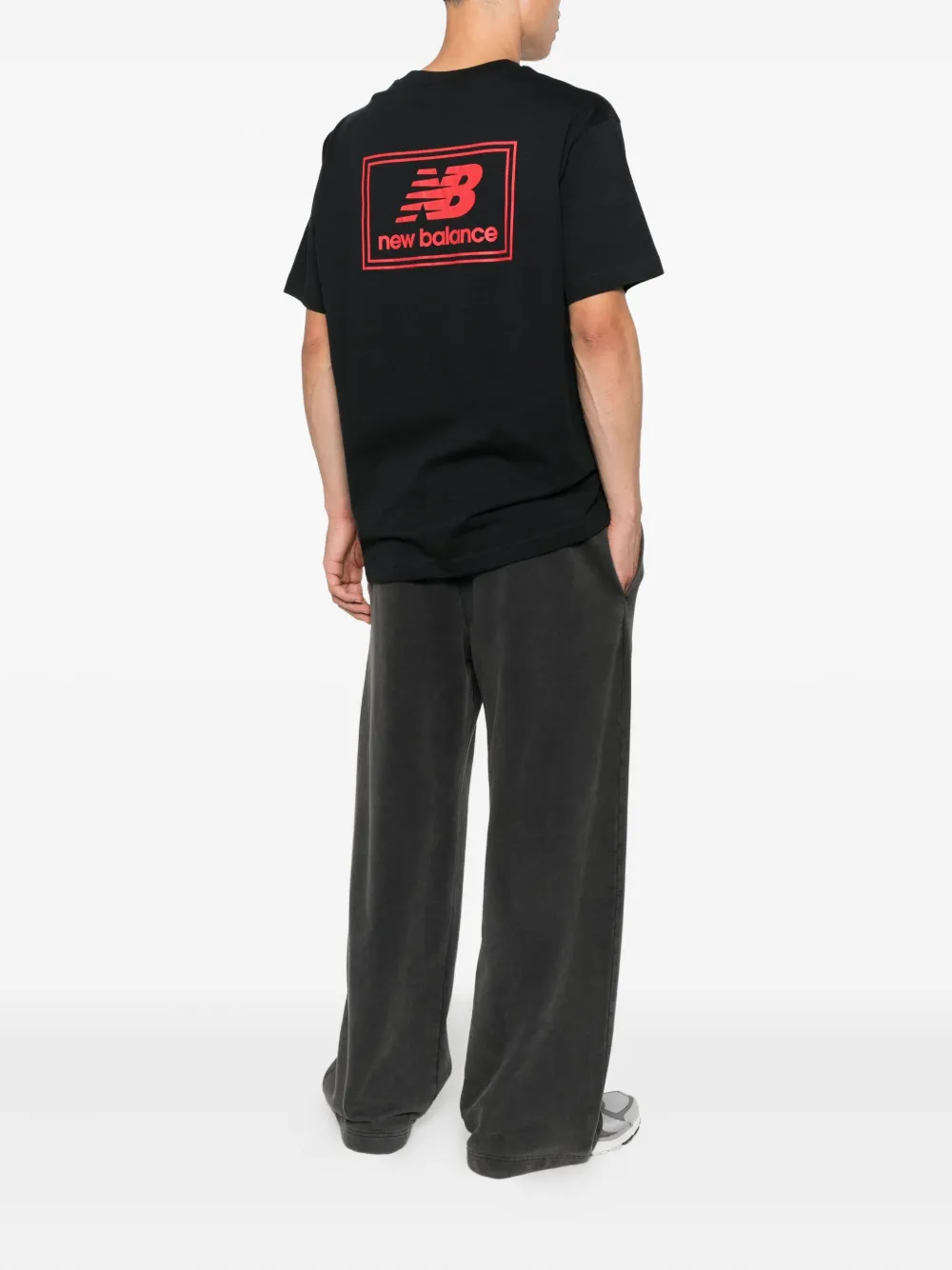 New Balance logo-patch T-shirt - Zwart