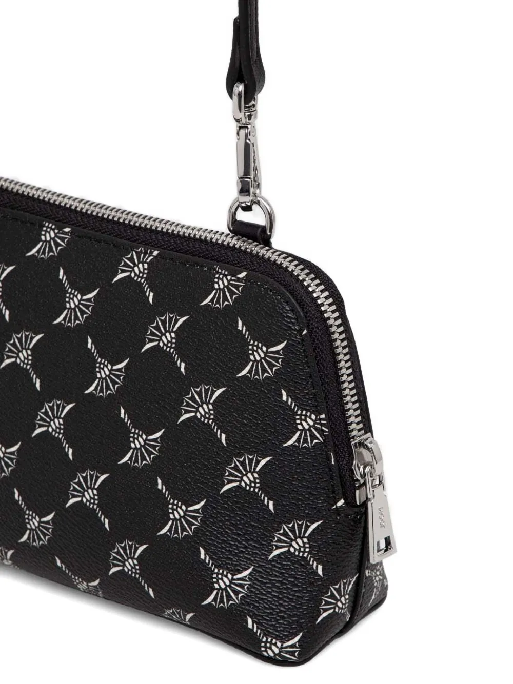 Joop! Boekentas met bloemenprint en rits Zwart