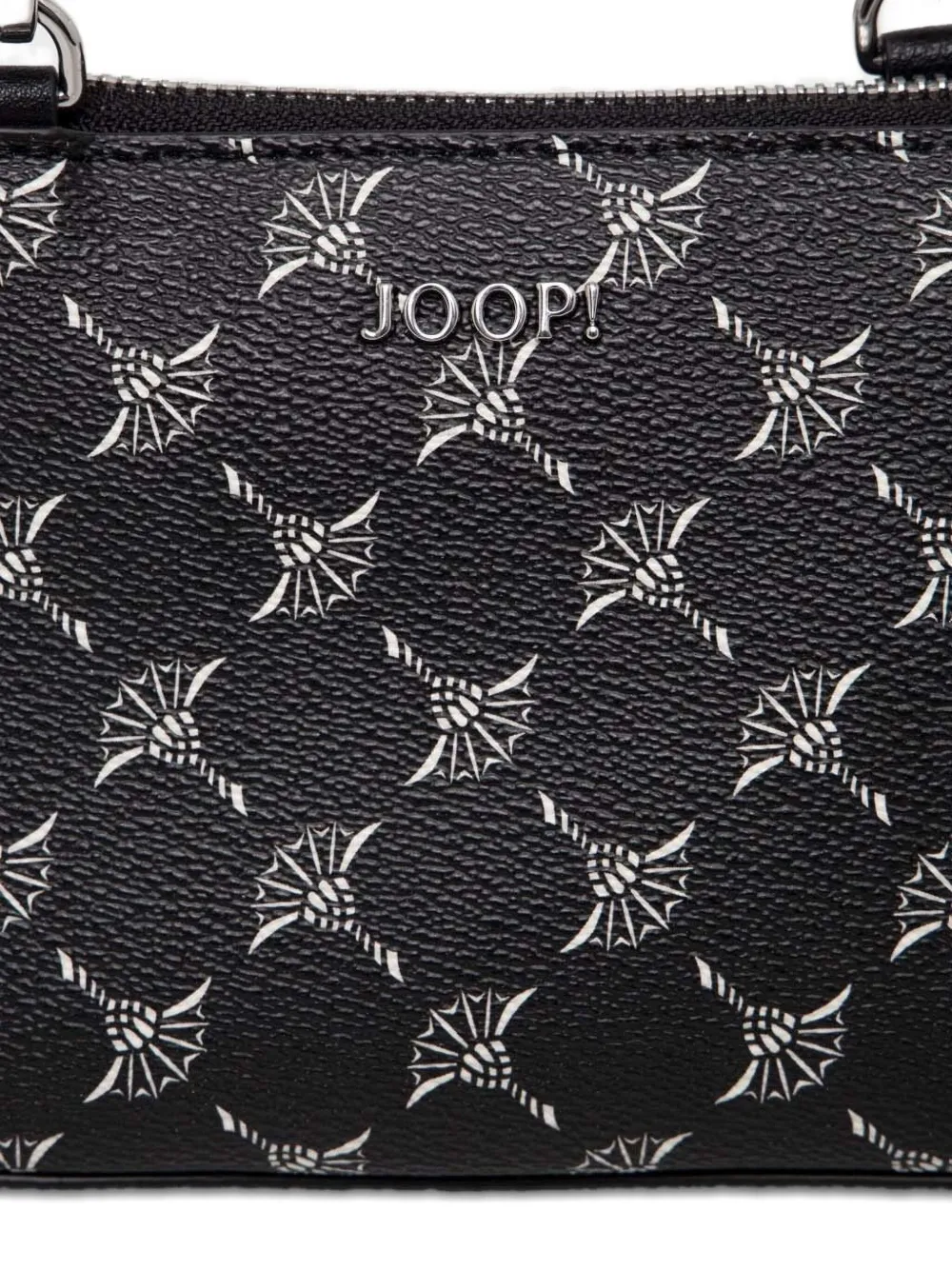 Joop! Boekentas met bloemenprint en rits Zwart