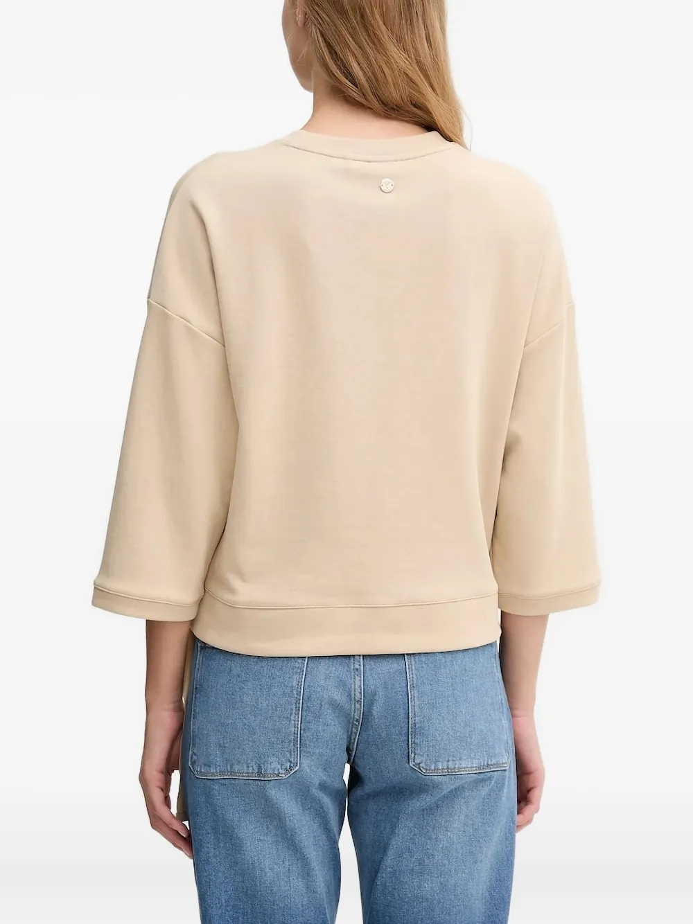Joop! Sweater met trekkoord en cropped mouwen Beige