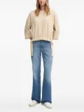 Joop! drawstring-hem three-quarter sleeve sweatshirt - Neutrals