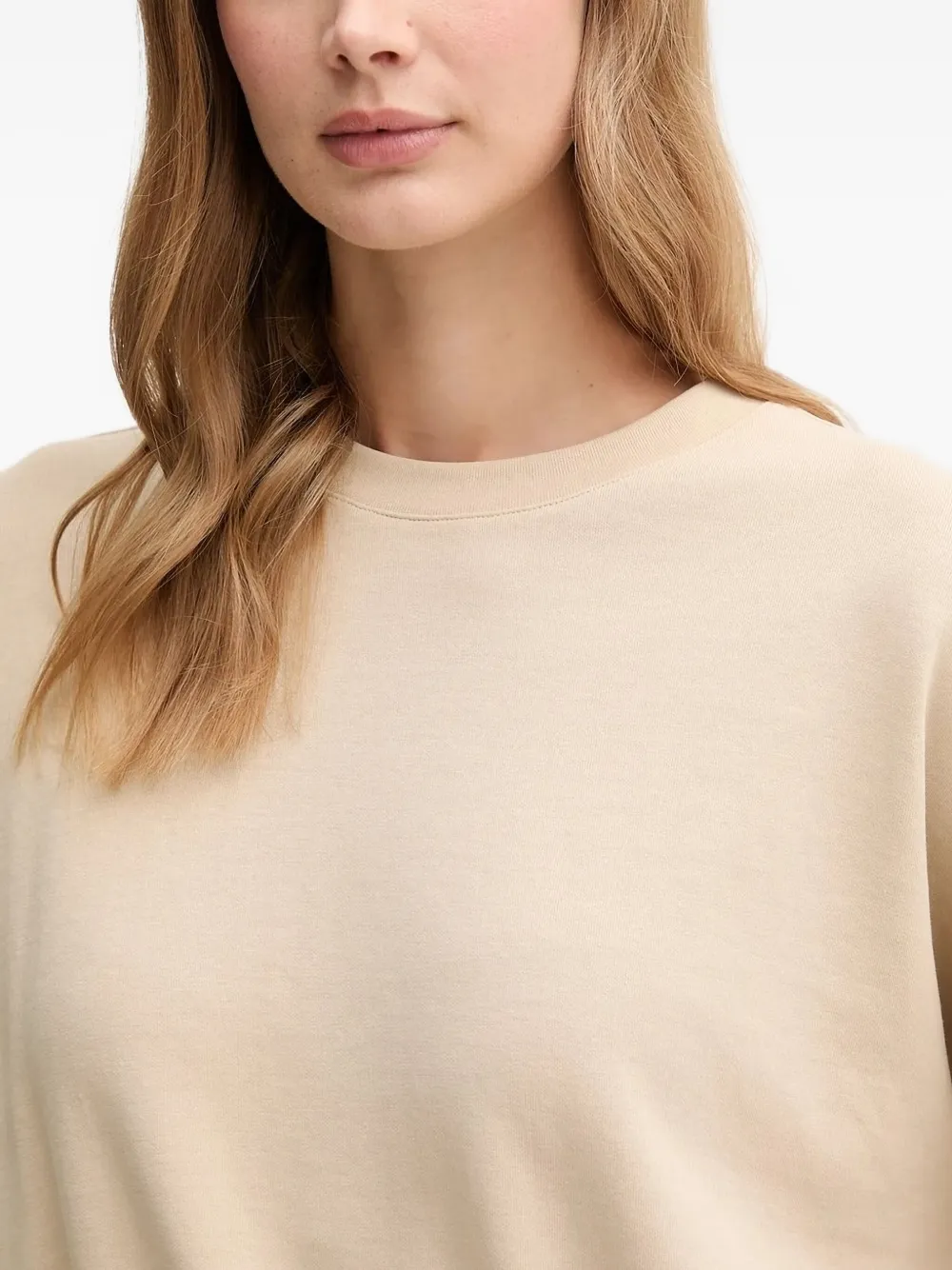 Joop! Sweater met trekkoord en cropped mouwen Beige