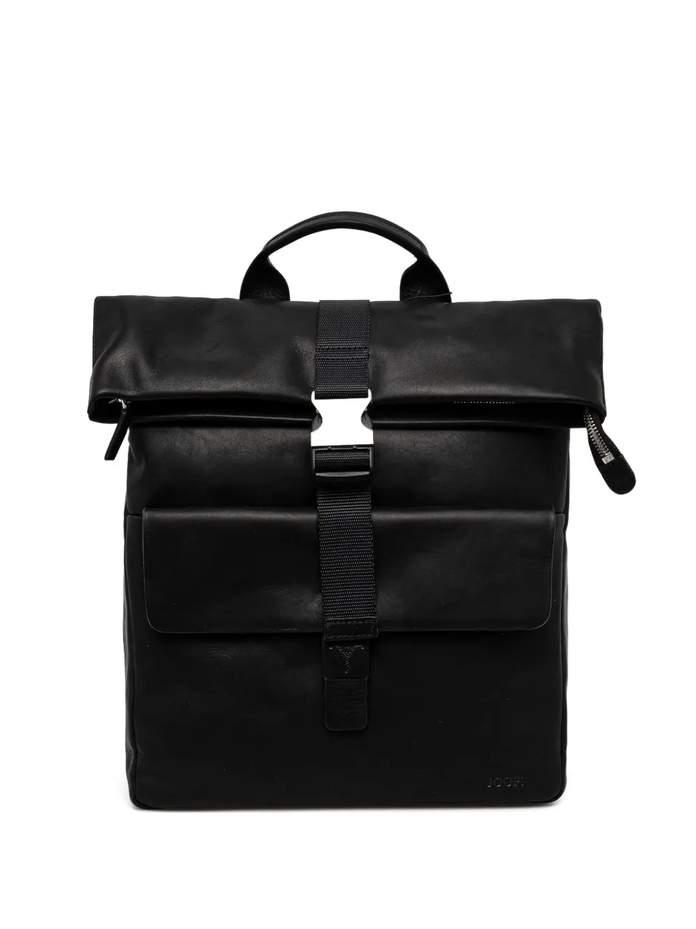 ! Loreto Rico roll-top buckle leather backpack