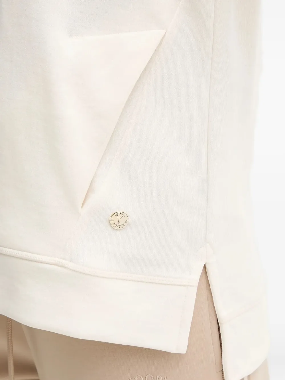 Joop! Top met capuchon en zakdetail Wit