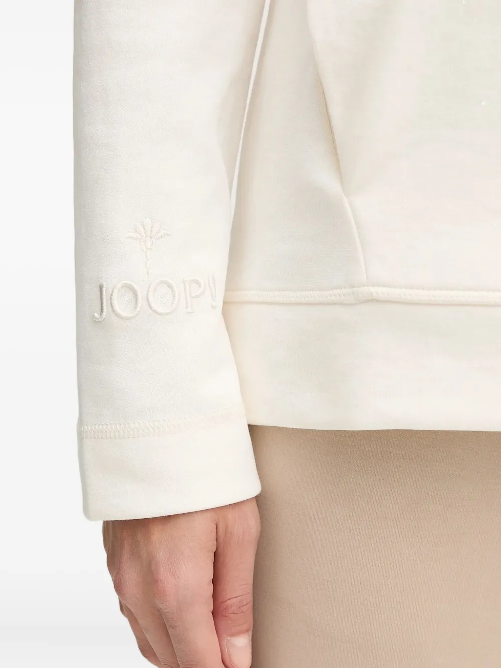 Joop! Top met capuchon en zakdetail Wit