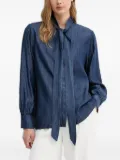 Joop! tie-neck denim shirt - Blue