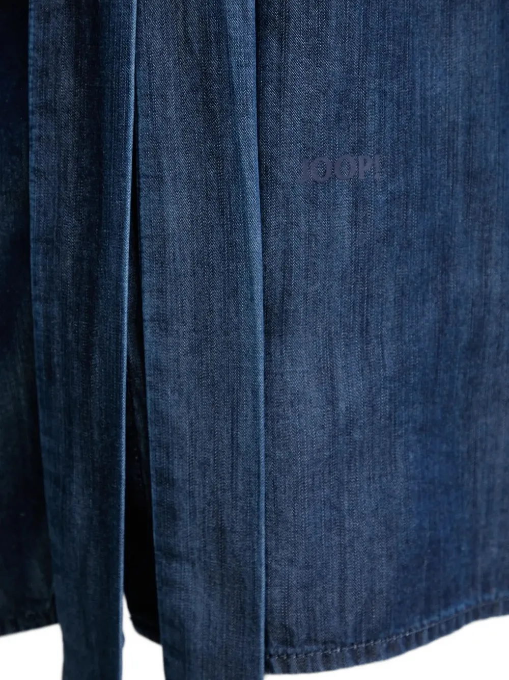 Joop! Denim blouse met gestrikte hals Blauw