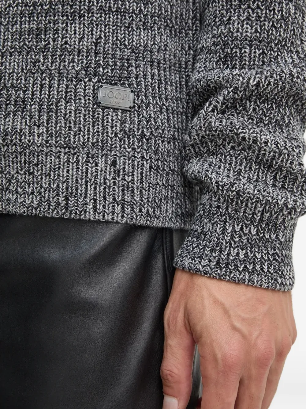 Joop Ribbed Turtleneck Sweater In Gray