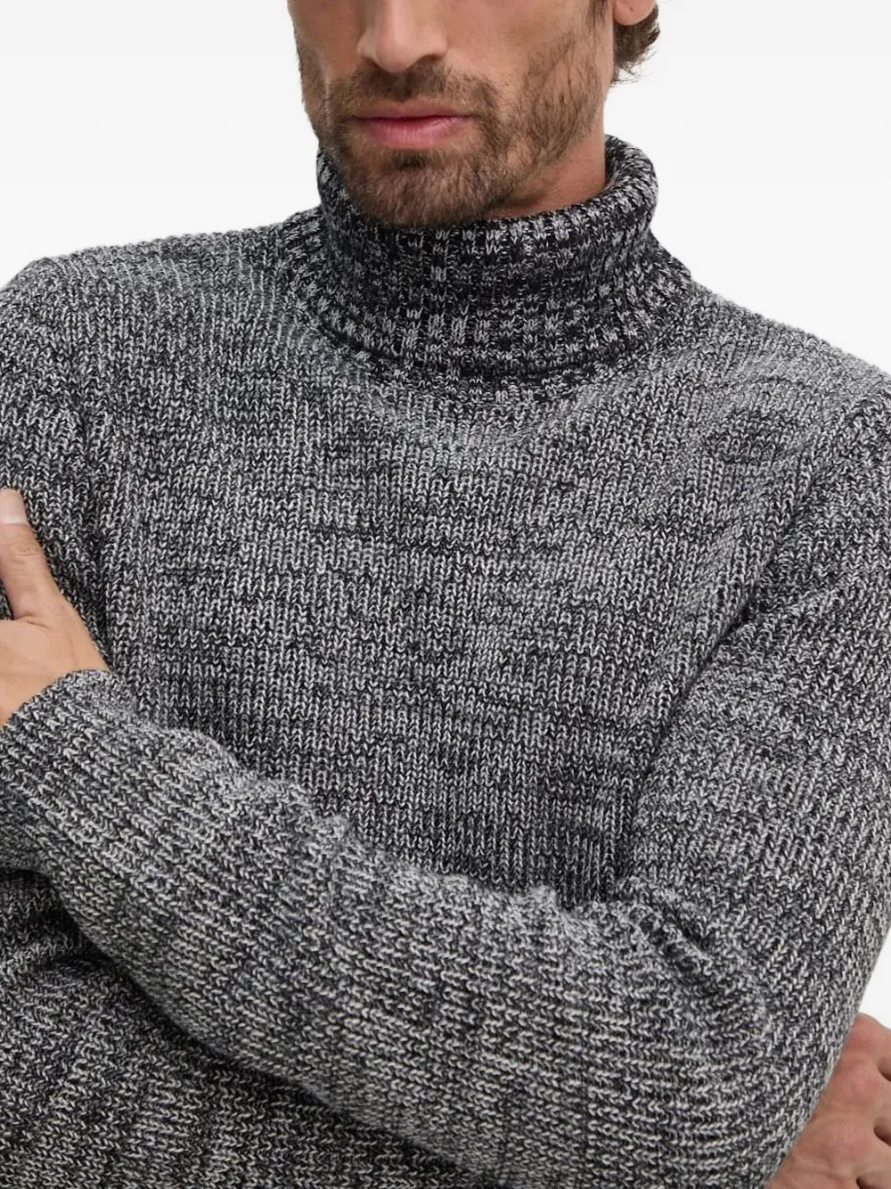 Joop Ribbed Turtleneck Sweater In Gray