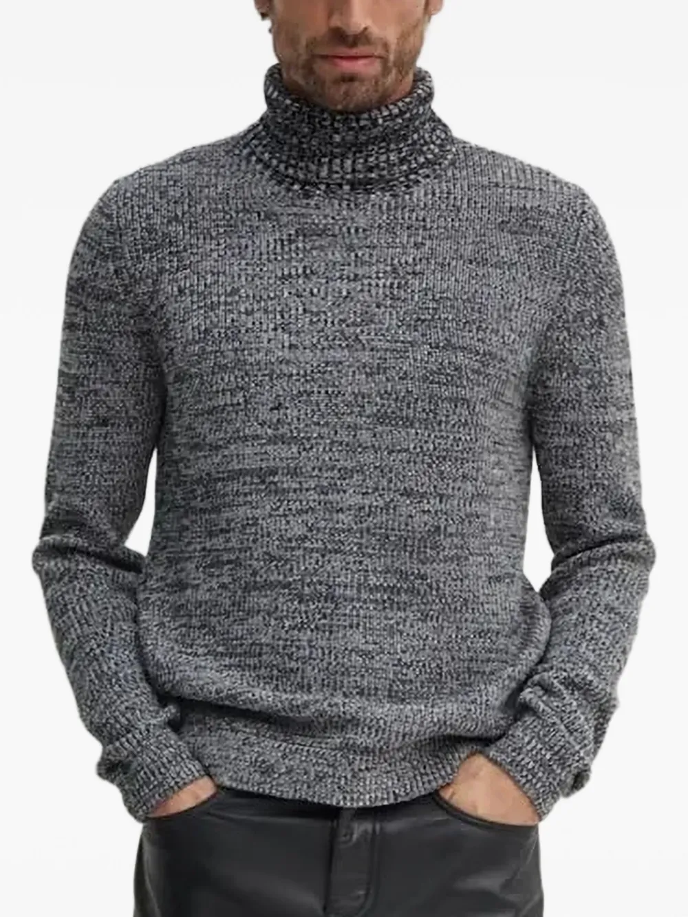 Joop! ribbed turtleneck sweater Grijs