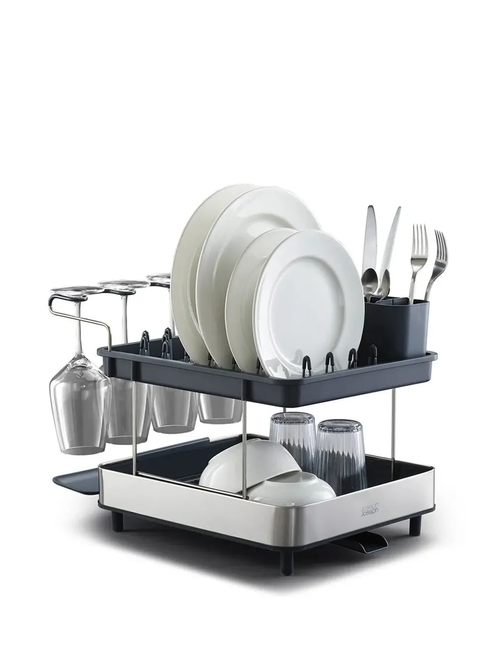 Joseph Joseph Excel™ two-tier stainless-steel dish rack(32cm x 32cm) | Cookware & Kitchen Accessories | Image 2