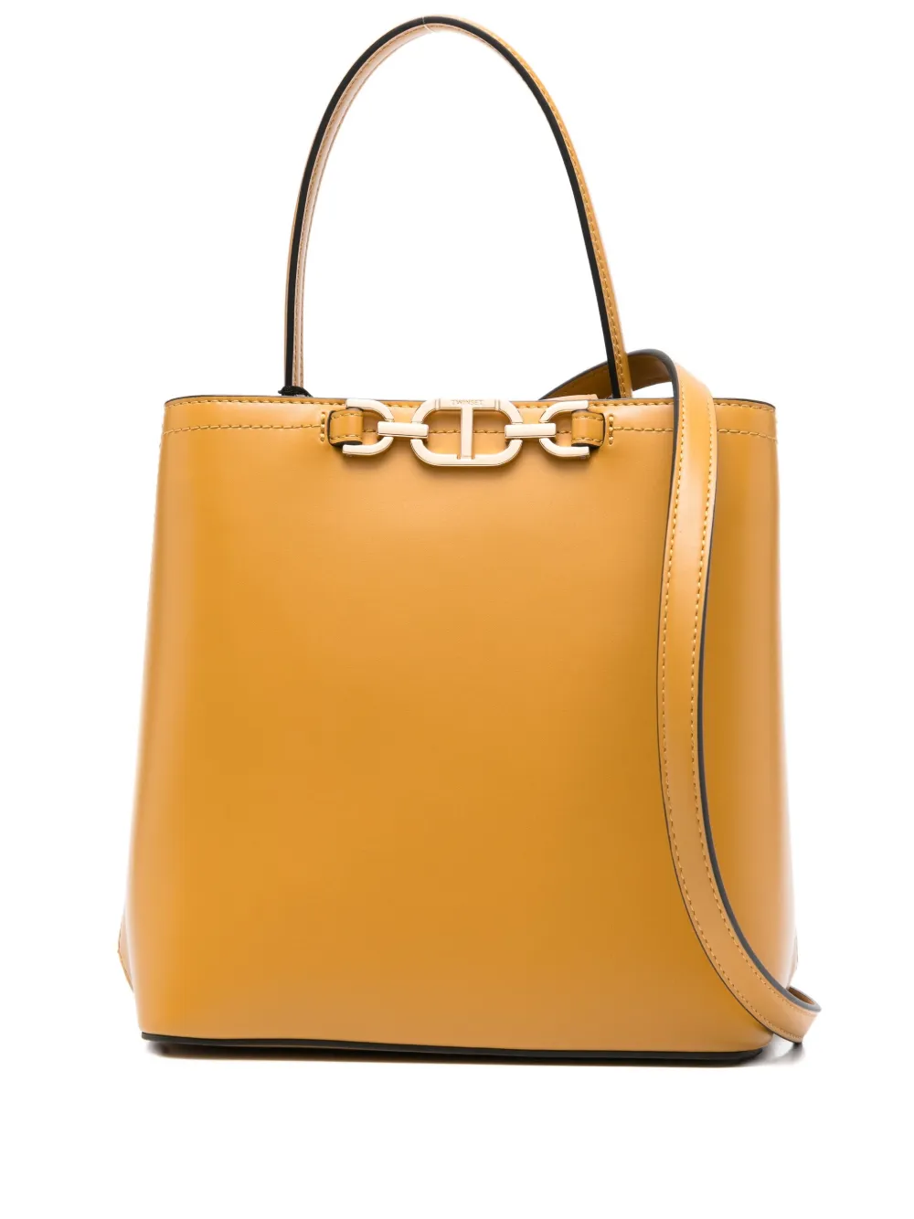 Twinset Chain-link Bucket Bag In Yellow